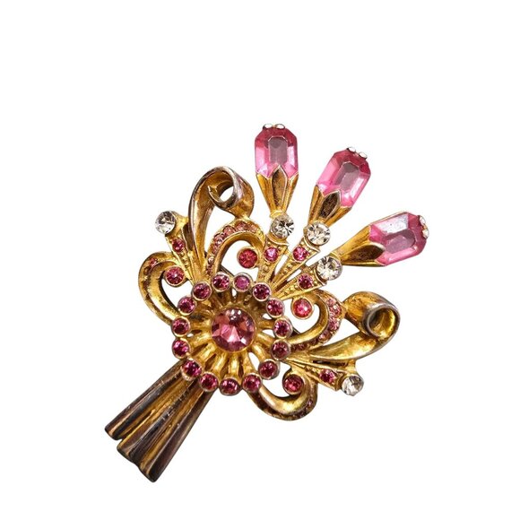 Vintage Early Well Made Floral Brooch (A8673) - Picture 2 of 5